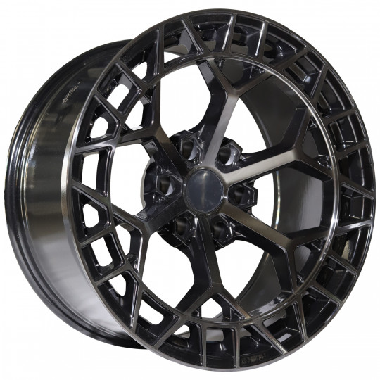 REPLICA FUEL STYLE 33 4X4 WHEELS 20X10.0 6X139.7 ET-18 GLOSS BLACK TINTED