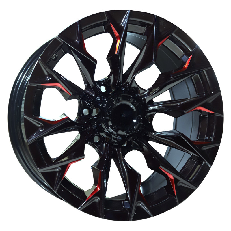 REPLICA FUEL STYLE 227 4X4 WHEELS 17X9.0 6X139.7 ET0 BLACK RED COATING
