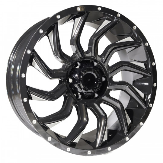 REPLICA FUEL STYLE 192 4X4 WHEELS 17X9.0 6X139.7 ET0 BLACK MACHINED FACED