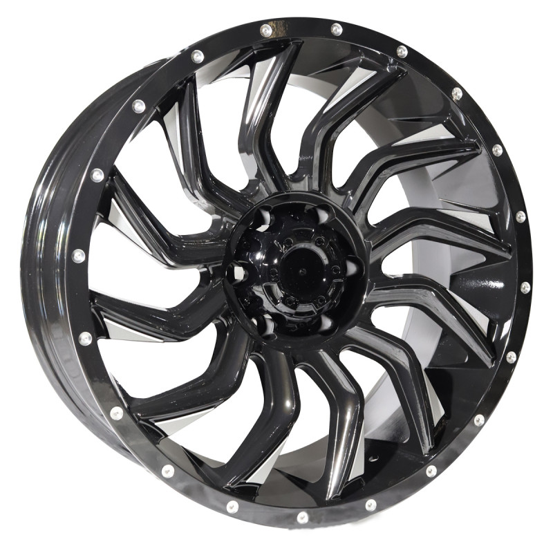 REPLICA FUEL STYLE 192 4X4 WHEELS 17X9.0 6X139.7 ET0 BLACK MACHINED FACED