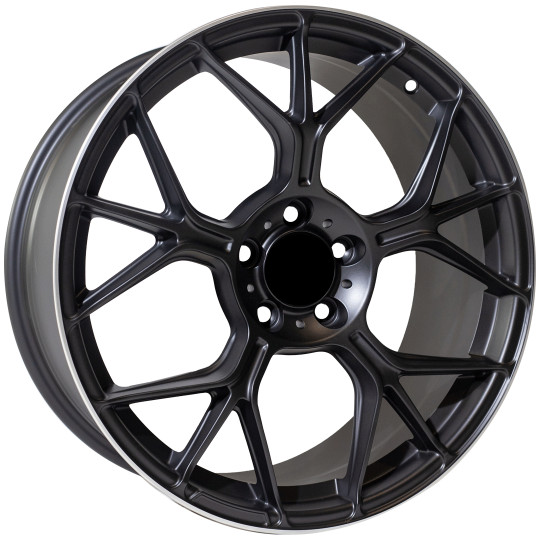REPLICA MERCEDES STYLE 470 20X8.5-9.5 5X112 ET40/45 MATTE BLACK MACHINED LIP