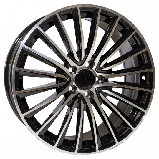 REPLICA MERCEDES STYLE 7591 20X8.5-9.5 5X112 ET40/45 BLACK MACHINED FACED