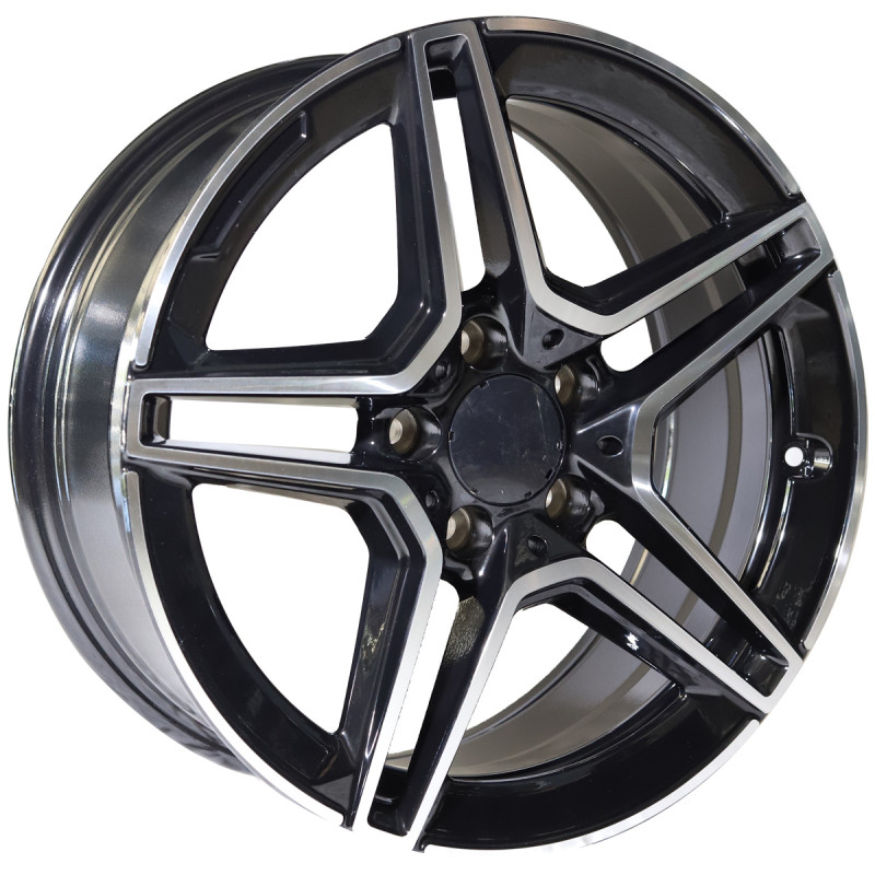 REPLICA MERCEDES STYLE 3067 17X7.5 5X112 ET36 BLACK MACHINED FACED