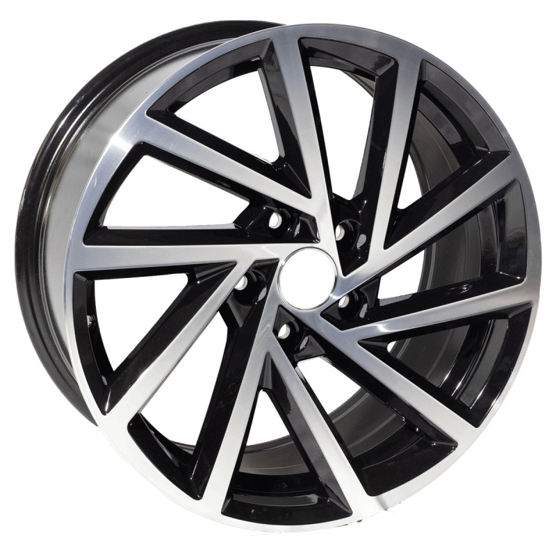 REPLICA VW 1361 16X7.0 5X100 ET35 BLACK MACHINED FACED