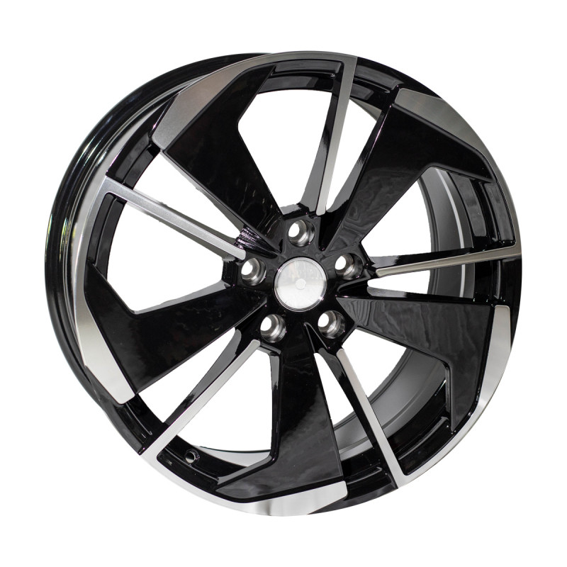 REPLICA SKODA STYLE 617 18X8 5X112 ET42 BLACK MACHINED FACED