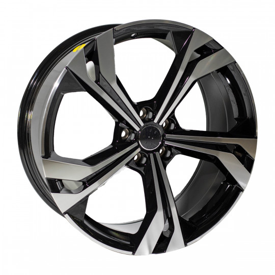 REPLICA AUDI STYLE 5873 20X8.5 5X112 ET40 BLACK MACHINED FACED