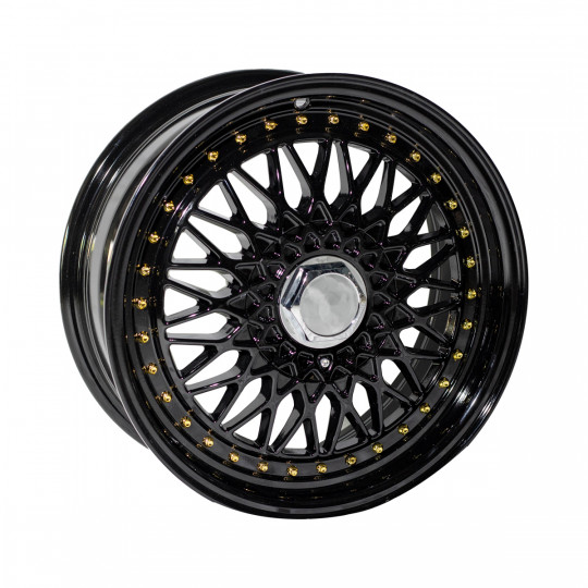 REPLICA BBS STYLE 9155 16X6.5 4X100/114.3 ET30 GLOSS BLACK + GOLD