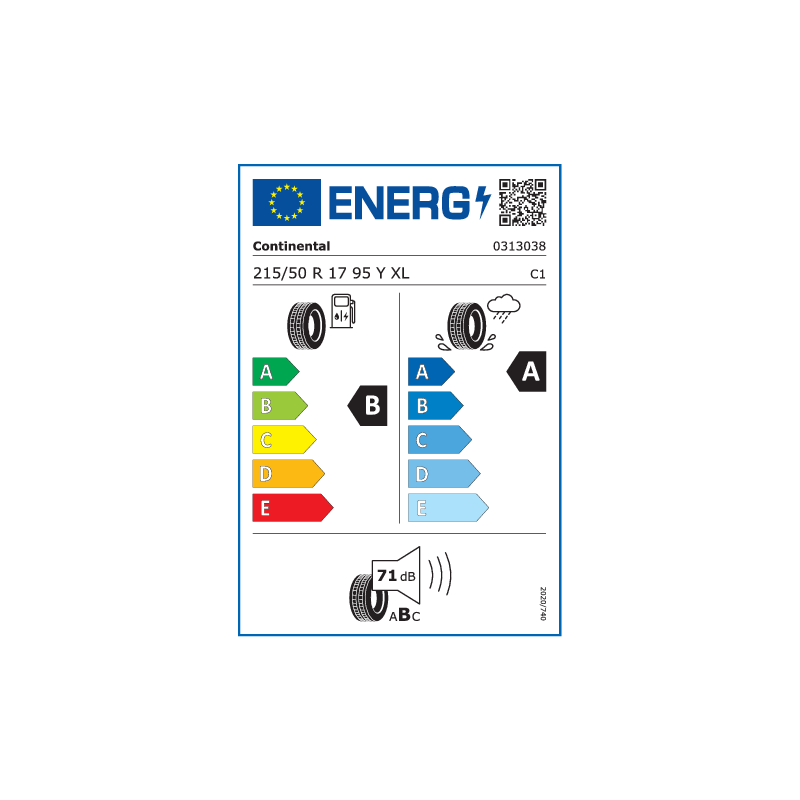 CONTINENTAL 215/50R17 95Y XL FR PREMIUMCONTACT 7