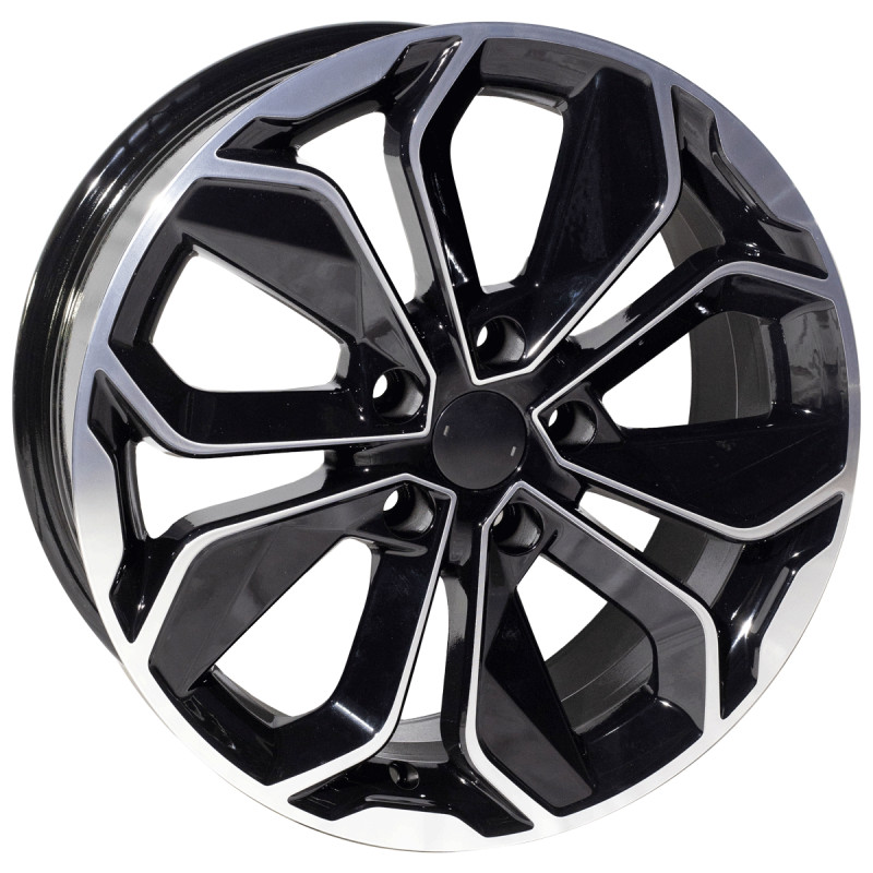 REPLICA VW STYLE 5296 15X6.5 4X100 ET35 BLACK MACHINED FACED