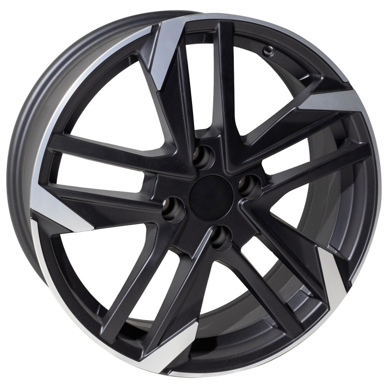 REPLICA PEUGEOT STYLE 1275 18X8 5X108 ET45 MATTE BLACK MACHINED FACED