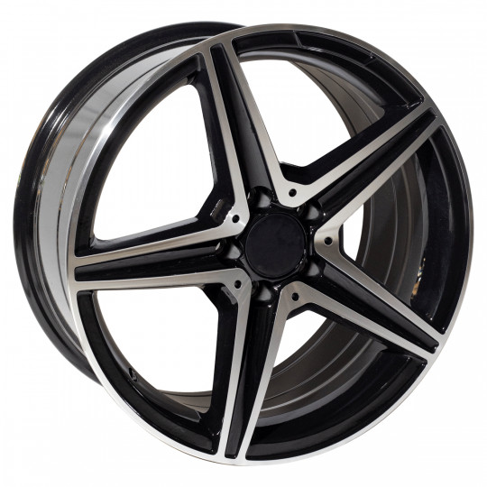 REPLICA MERCEDES STYLE 555 17X7.5 5X112 ET35 BLACK MACHINED FACED