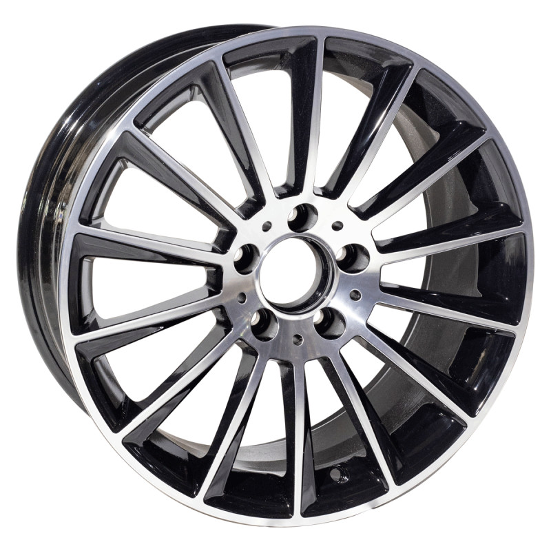 REPLICA MERCEDES STYLE 911 17X8 5X112 ET45 BLACK MACHINED FACED