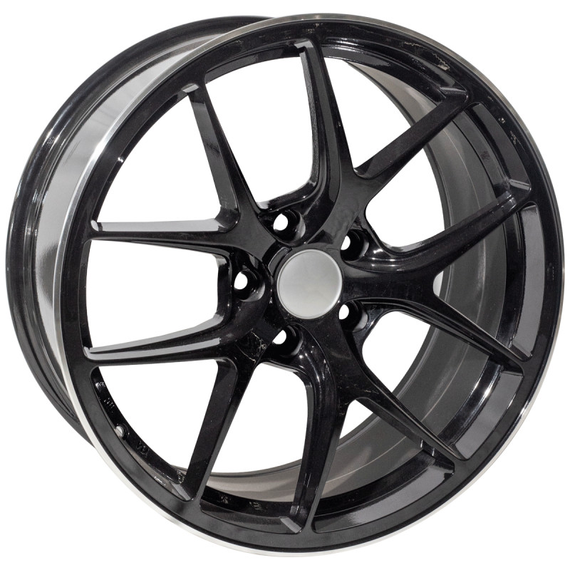 REPLICA BBS STYLE 1885 19X8.5-9.5 5X120 ET35 GLOSS BLACK MACHINED LIP