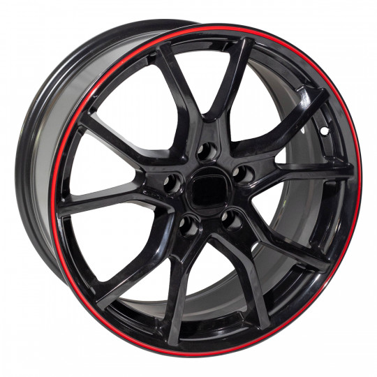 REPLICA HONDA STYLE 3259 17X7.5 5X114.3 ET42 GLOSS BLACK RED LIP