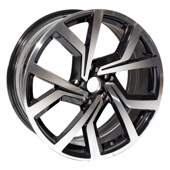 REPLICA VW STYLE 5573 18X7.5 5X112 ET45 BLACK MACHINED FACED