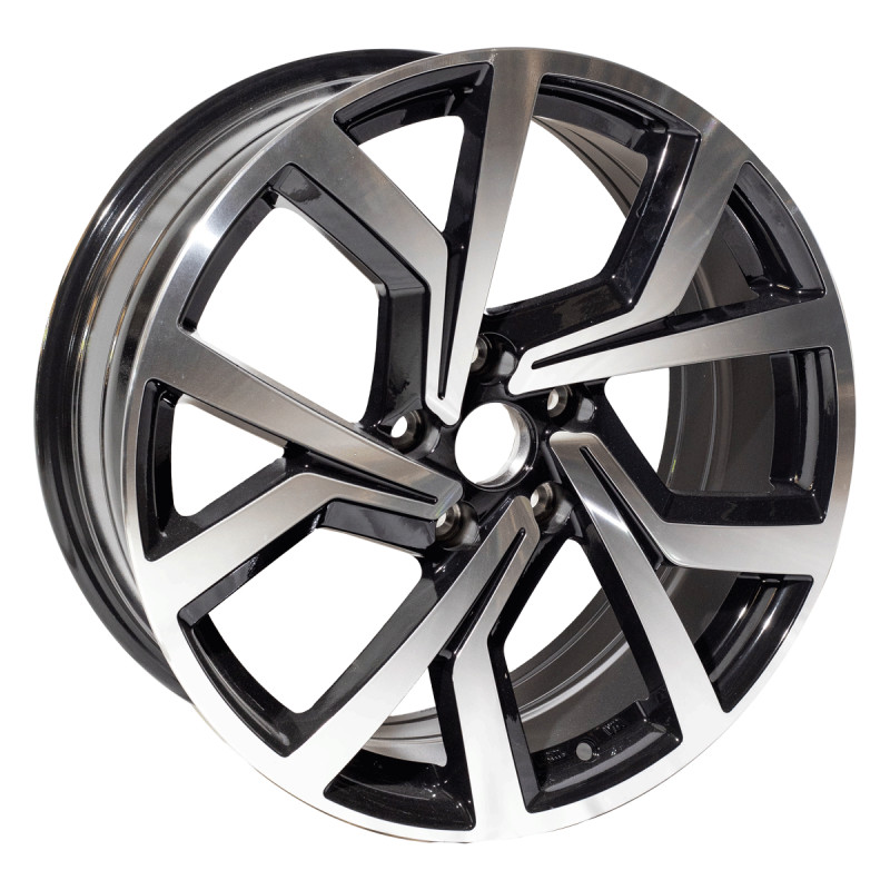 REPLICA VW STYLE 5573 18X8 5X112 ET45 BLACK MACHINED FACED