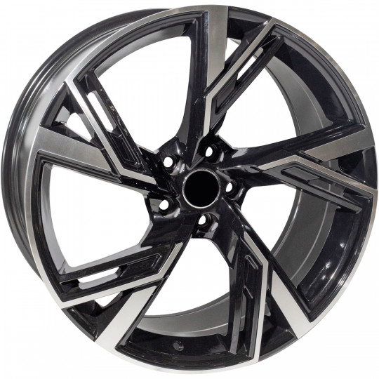 REPLICA AUDI STYLE 1571 18X8 5X112 ET45 BLACK MACHINED FACED