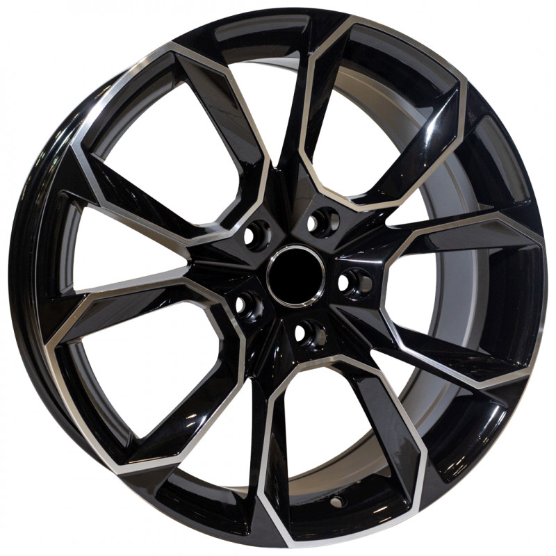 REPLICA SKODA STYLE 791 18X8 5X112 ET42 BLACK MACHINED FACED