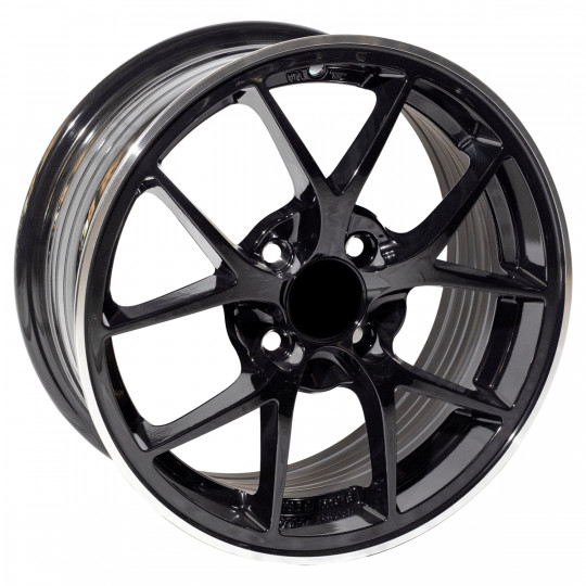 REPLICA BBS STYLE 1885 15X6.5 4X100 ET40 GLOSS BLACK MACHINED LIP