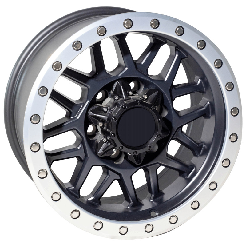 TERRA 4X4 WHEELS 409 16X8 6X139.7 ET0 MATTE BLACK MACHINED LIP