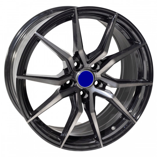 MAONS BLUE 18X8 5X112 ET38 BLACK MACHINED FACED