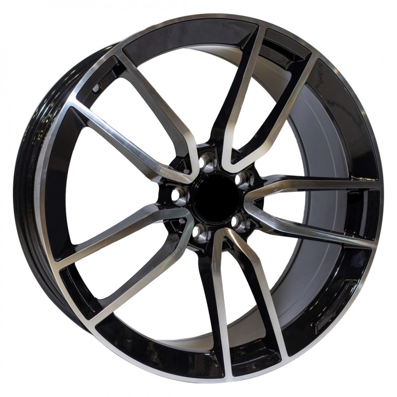 REPLICA MERCEDES STYLE 98108 19X8.5-9.5 5X112 ET45/47 BLACK MACHINED FACED