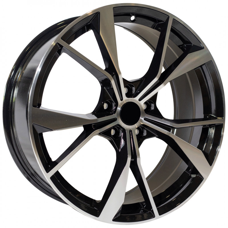 REPLICA VW STYLE 5808 20X8 5X112 ET40 BLACK MACHINED FACED
