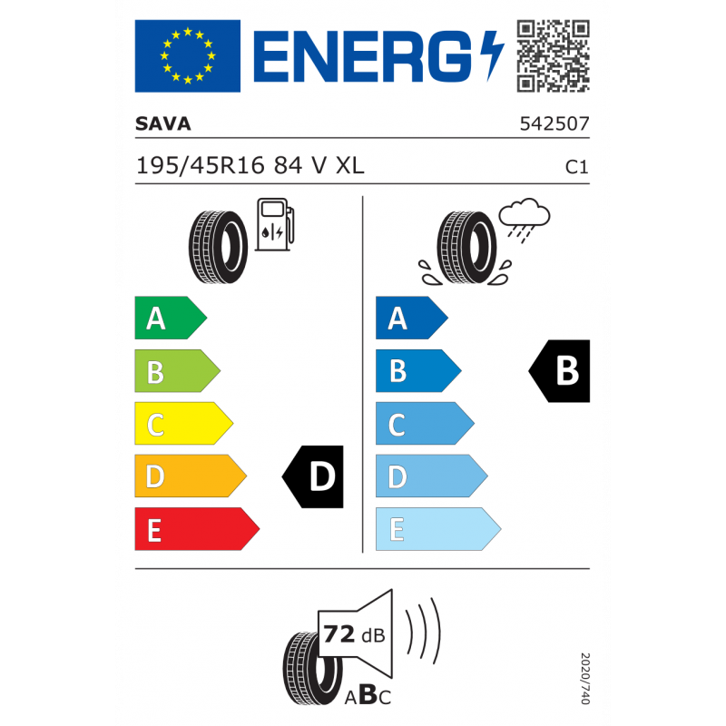 SAVA 195/45R16 84V INTENSA HP 2