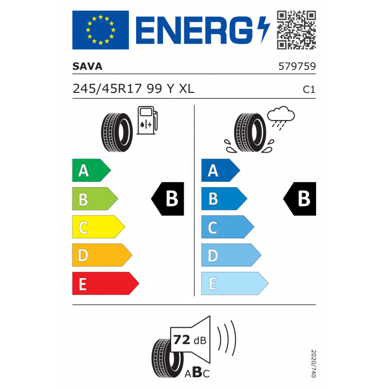 SAVA 245/45R17 99Y XL INTENSA UHP 2