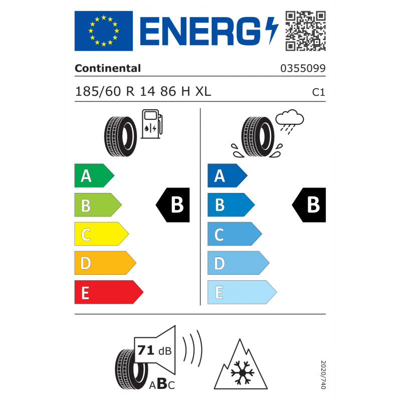 CONTINENTAL 185/60R14 86H XL ALLSEASONCONTACT