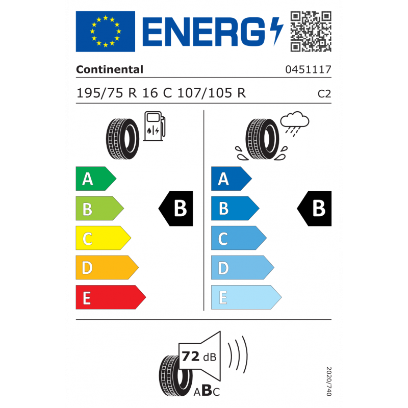 CONTINENTAL 195/75R16 107/105R VANCONTACT 100