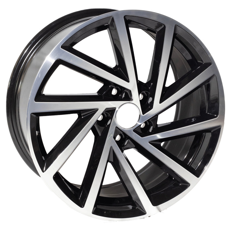 REPLICA VW STYLE 1361 18X8 5X112 ET45 BLACK MACHINED FACED