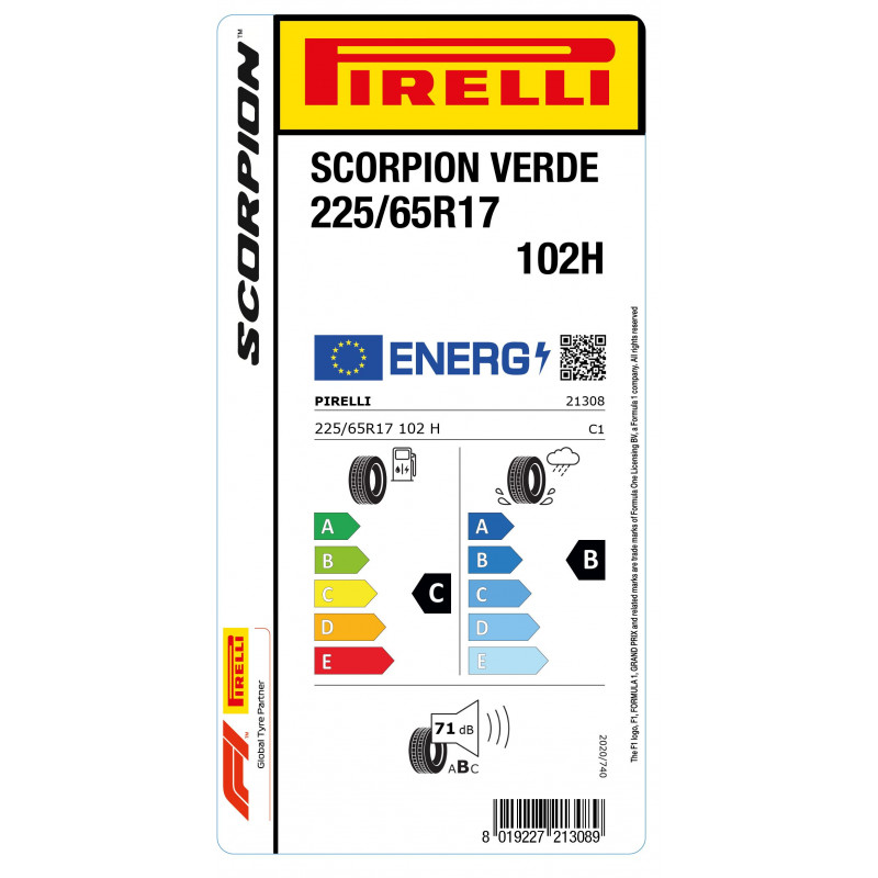 PIRELLI 225/65R17 102H SCORPION VERDE