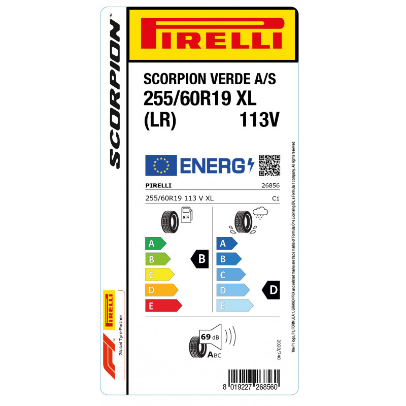 PIRELLI 255/60R19 113V XL LR SCORPION VERDE ALL SEASON