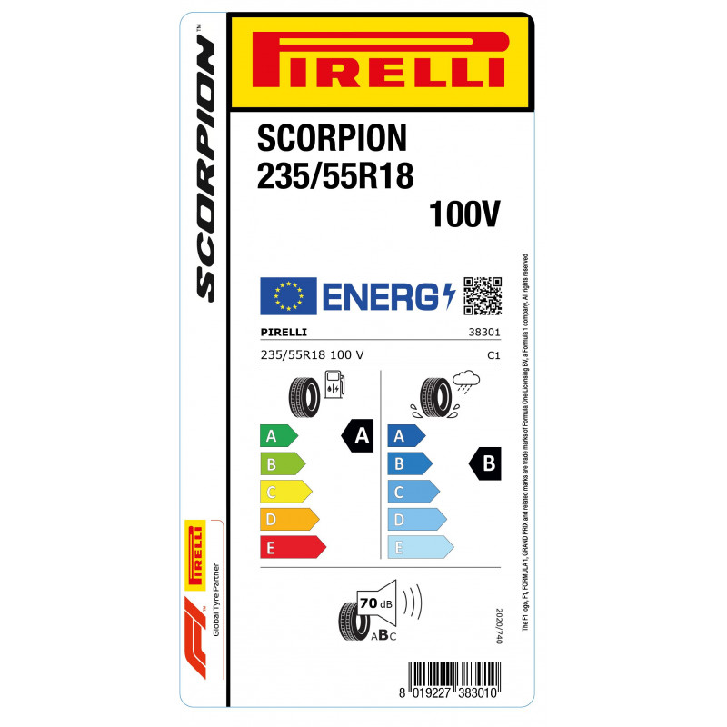 PIRELLI 235/55R18 100V  SCORPION