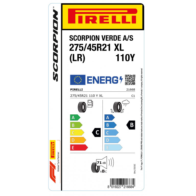 PIRELLI 275/45R21 110Y XL LR SCORPION VERDE ALL SEASEON