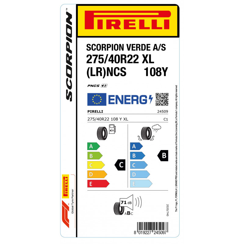 PIRELLI 275/40R22 108Y XL LR SCORPION VERDE ALL SEASON