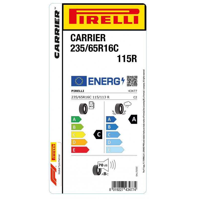 PIRELLI 235/65R16 115R CARRIER