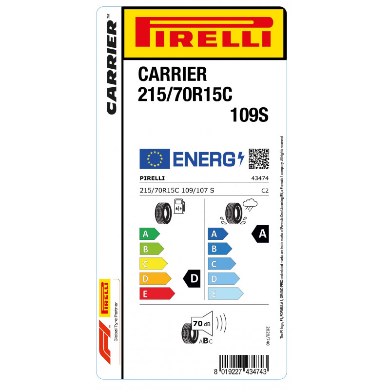 PIRELLI 215/70R15 109S CARRIER
