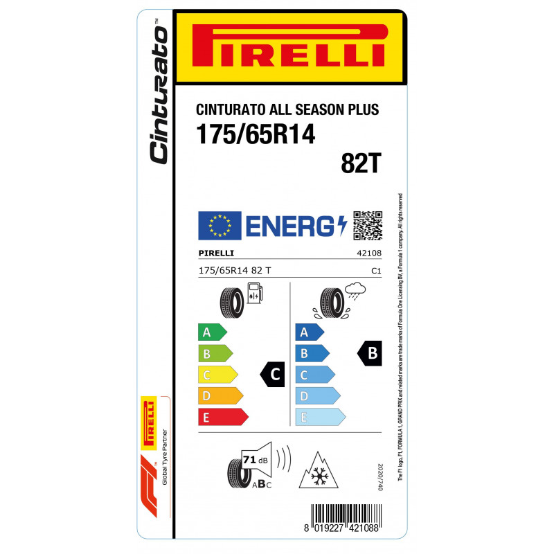 PIRELLI 175/65R14 82T CINTURATO ALL SEASON PLUS