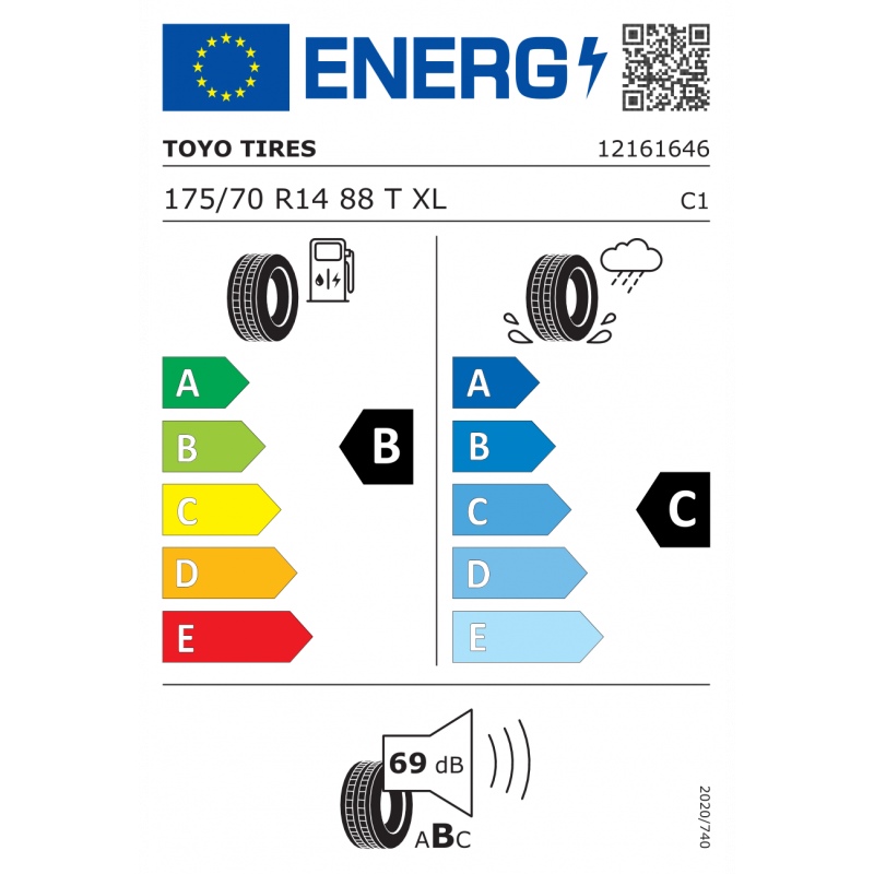 TOYO 175/70R14 88T XL NANOENERGY 3