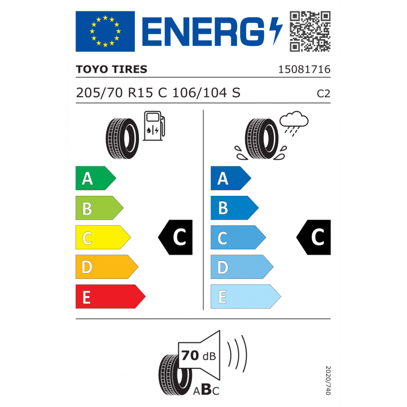 TOYO 205/70R15 106/104S NANOENERGY VAN