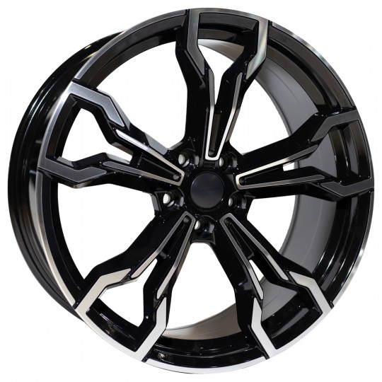 REPLICA BMW STYLE 1505 20X8.5-9.5 5X112 ET30/43 BLACK MACHINED FACED