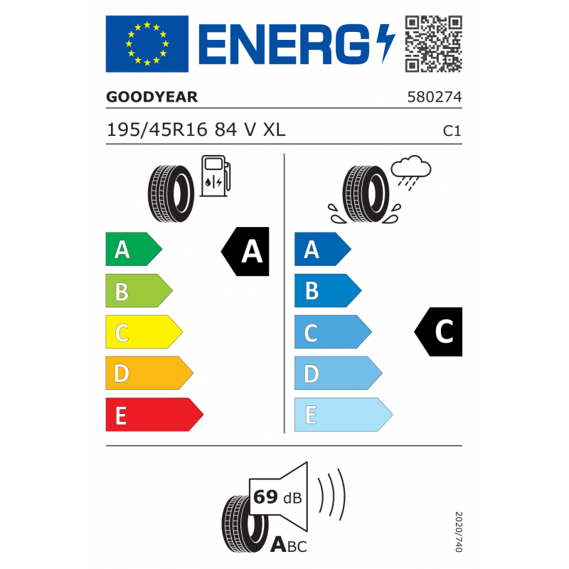 GOODYEAR 195/45R16 84V XL EFFICIENTGRIP PERFORMANCE